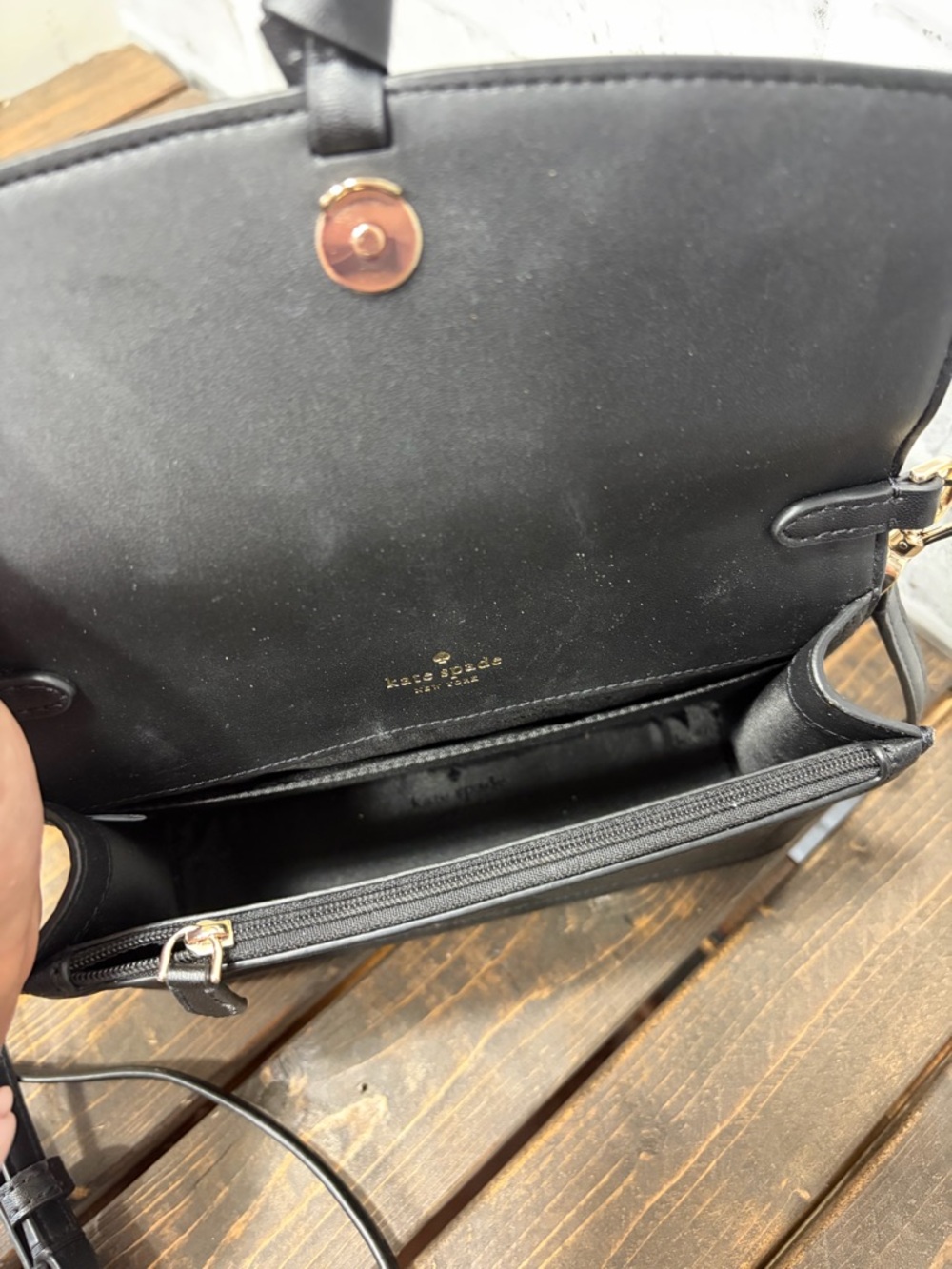 kate spade Black Pebbled Leather Knot Mini Crossbody Bag - Picture 7 of 8